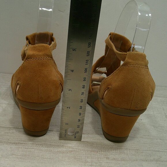 Earth Women's Curvet Biscuit Wedge Leather Peep Toe Sandals   Size 6.5 B - Picture 6 of 9